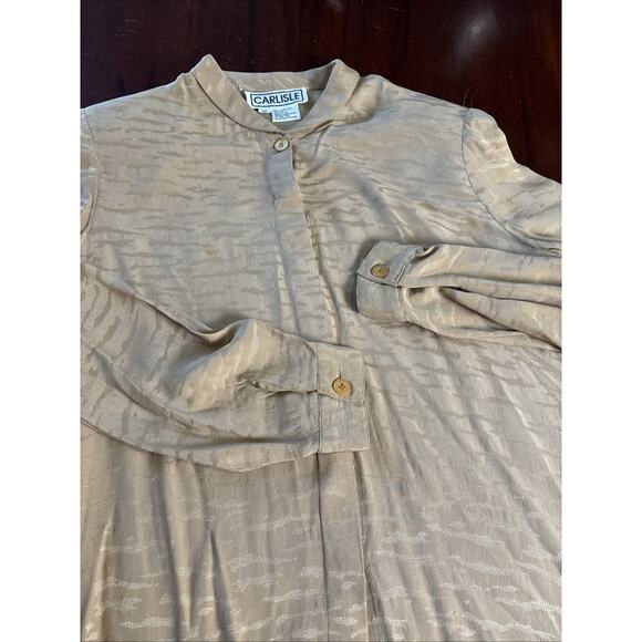 Carlisle Vintage Silk Blouse Size 12 Textured Animal Print Luxury Designer - Picture 7 of 9